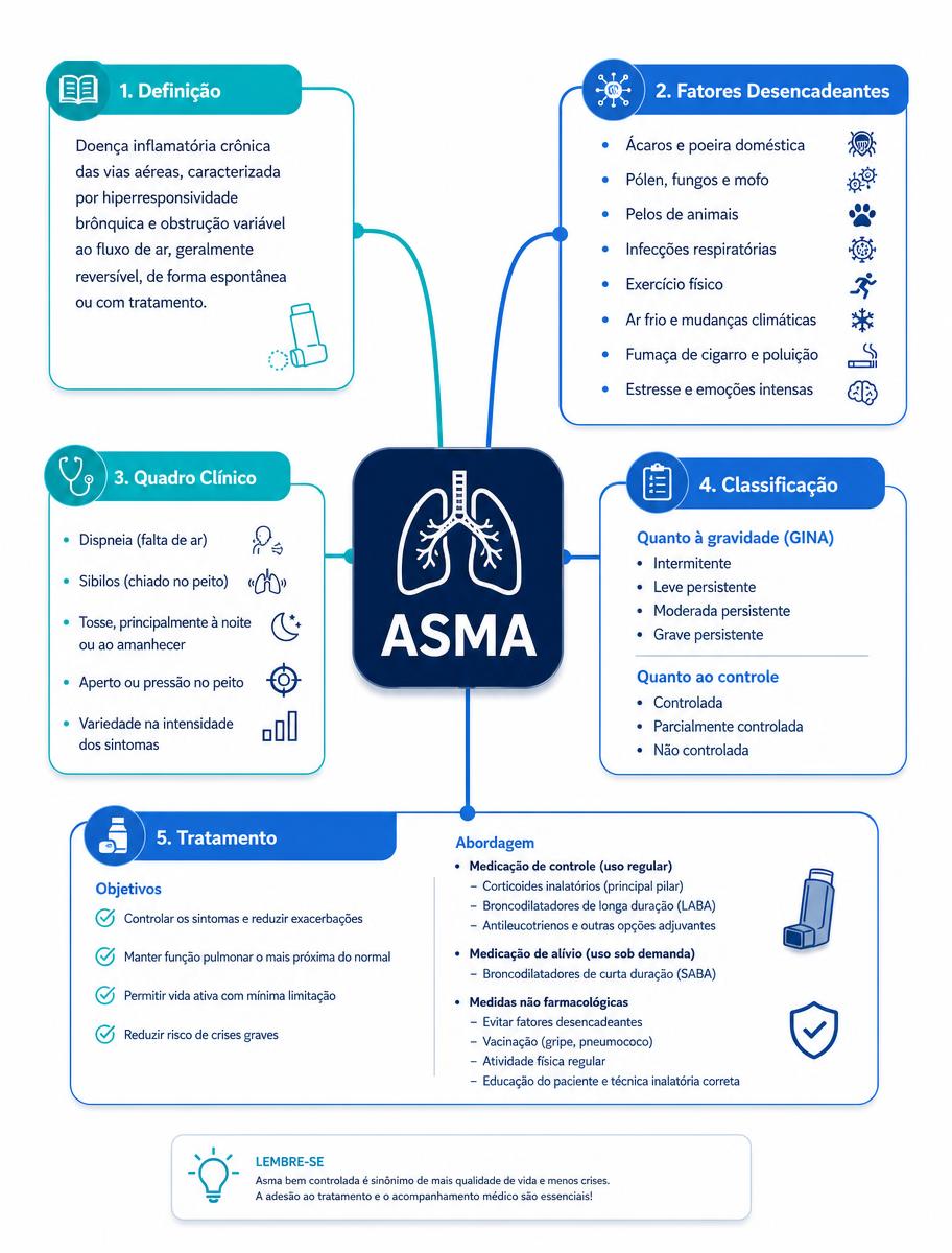 Exemplo de mapa mental do Medicina Visual sobre Asma