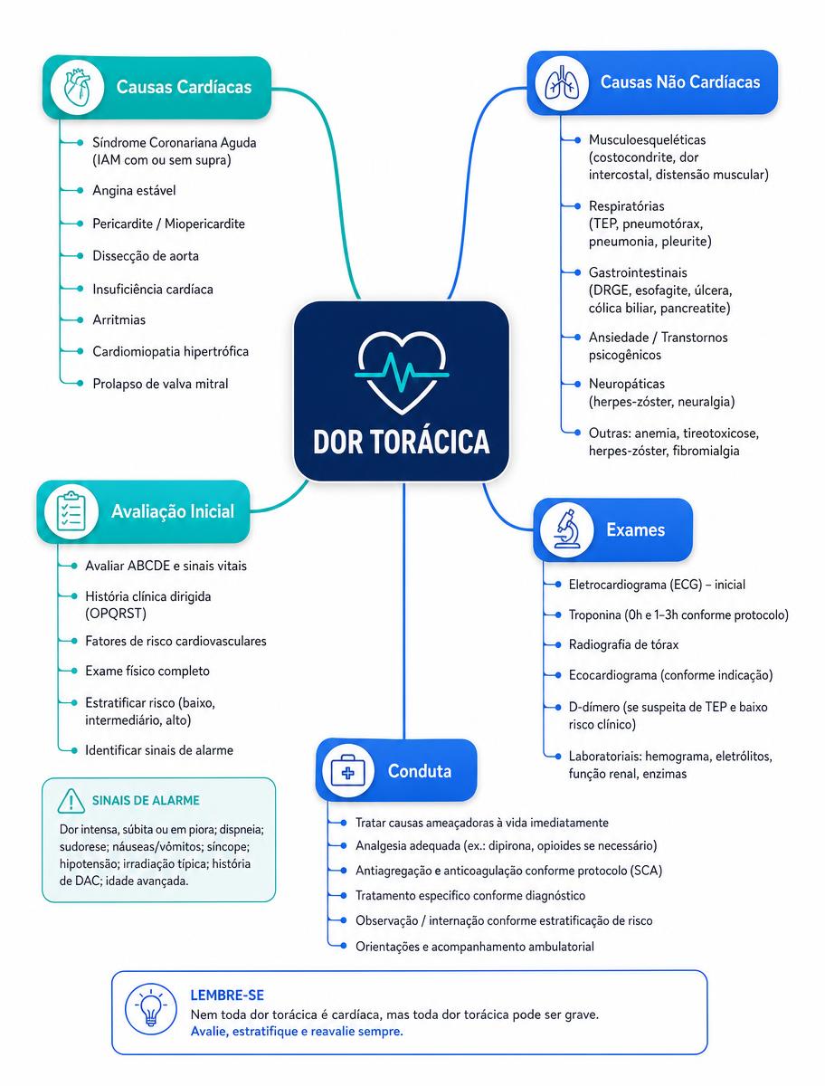 Exemplo de mapa mental do Medicina Visual sobre Dor Torácica